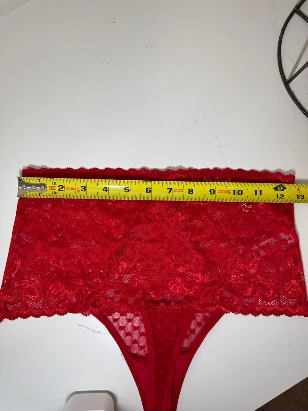 Mapale red lace bralette and panty set. ML.